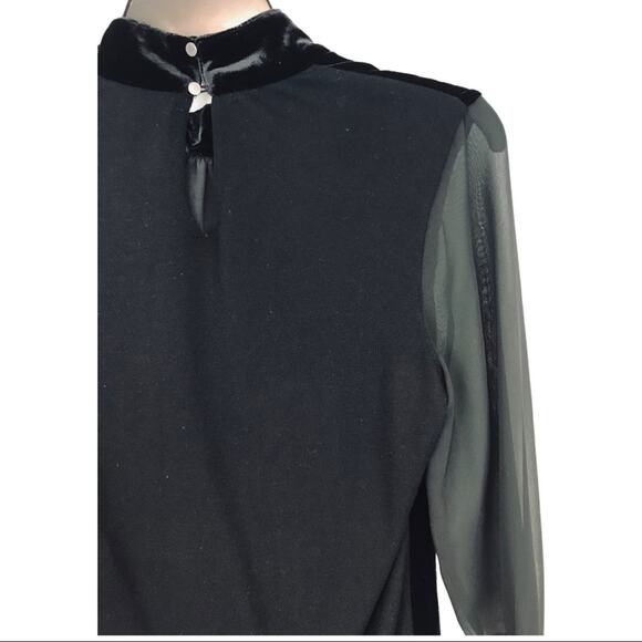 Etcetera Silk Velvet Blouse Sheer Sleeves - Picture 4 of 12